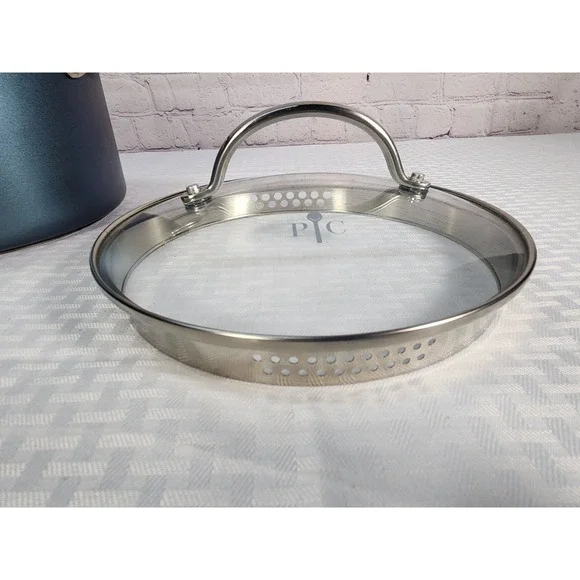 PAMPERED CHEF BRILLIANCE 4 QT. Blue /Green Metallic NON-STICK SAUCE PAN W/ LID - Picture 6 of 12